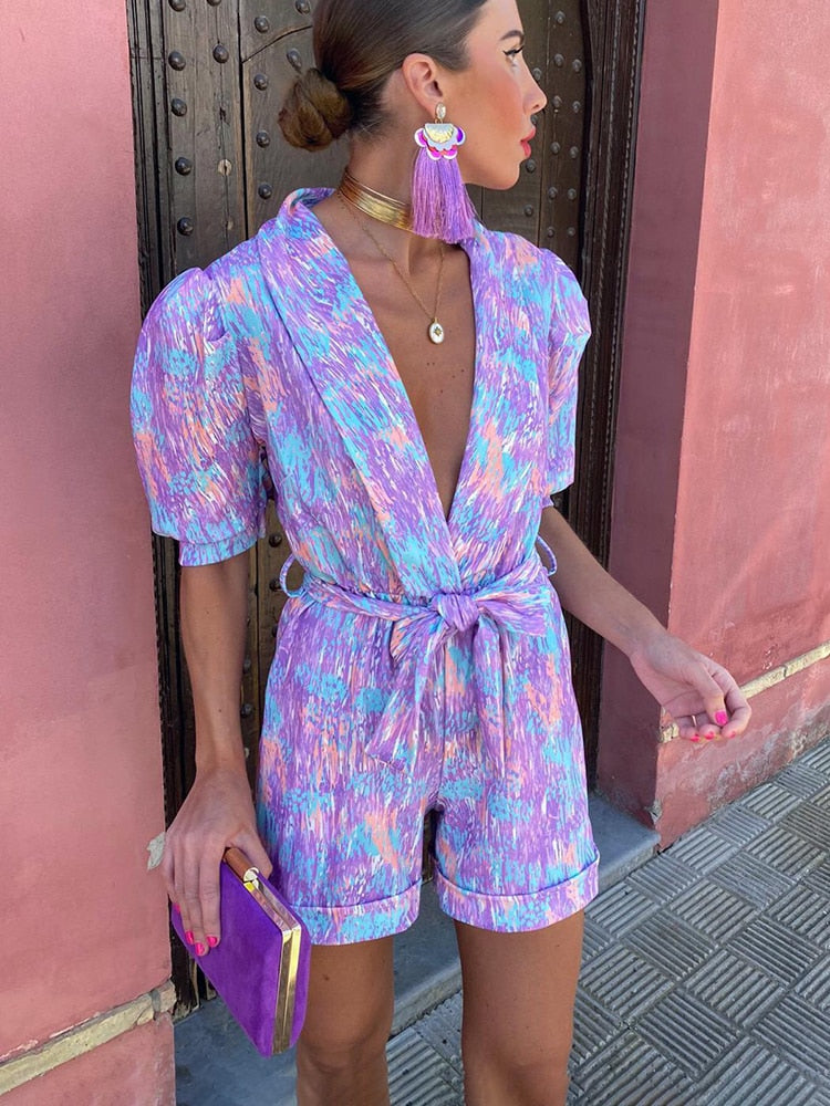Cora | Print Jumpsuit met Strikdetail