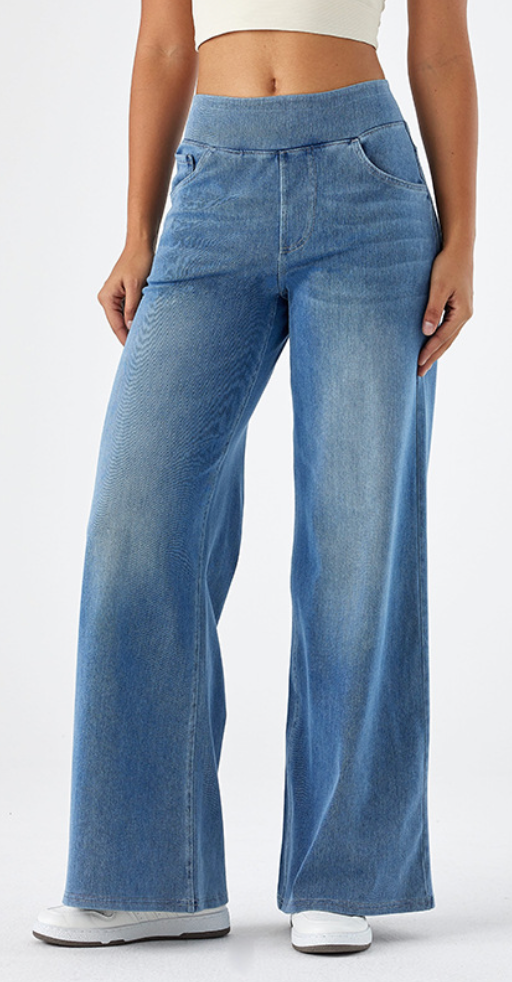 Eva | Elastische broek met hoge taille