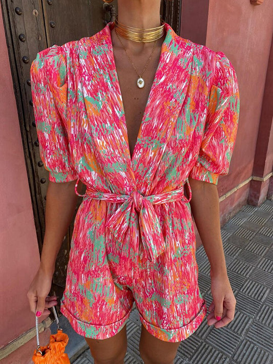 Cora | Print Jumpsuit met Strikdetail