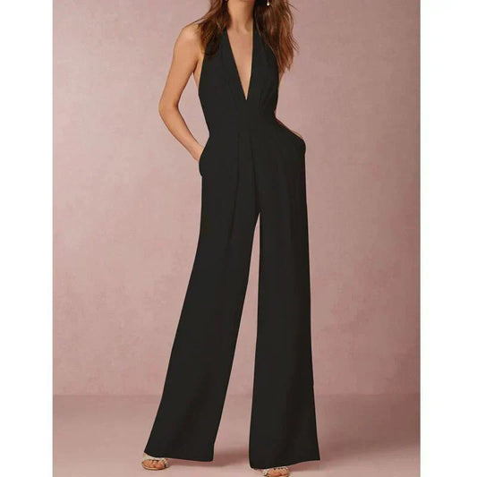 Bellamy | Elegant Deep V-Neck Jumpsuit